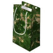 Petit Sac Cadeau Marbre Vert Et Or (Dos Angle)