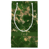 Petit Sac Cadeau Marbre Vert Et Or (Devant)