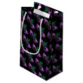 Petit Sac Cadeau Mardi Gras Masque violet vert or éclaboussures mot (Dos Angle)