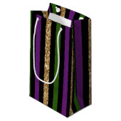 Petit Sac Cadeau Mardi Gras Verticale Lignes Parties scintillant do (Devant Angle)