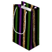 Petit Sac Cadeau Mardi Gras Verticale Lignes Parties scintillant do (Dos Angle)