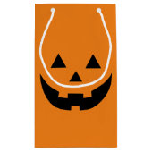 Petit Sac Cadeau Mare orange Jack-o'-lantern face citrouille Hallow (Dos)