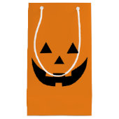 Petit Sac Cadeau Mare orange Jack-o'-lantern face citrouille Hallow (Devant)