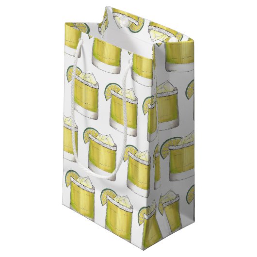 Petit Sac Cadeau Margarita Cocktail d'été Mixte Boisson Lime Vert (Devant Angle)