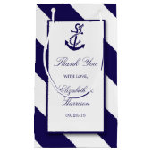 Petit Sac Cadeau Mariage Ancre bleu marine (Devant)