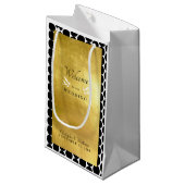 Petit Sac Cadeau Mariage Black & Gold moderne Bienvenue Favoriser (Devant Angle)