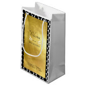 Petit Sac Cadeau Mariage Black & Gold moderne Bienvenue Favoriser (Dos Angle)