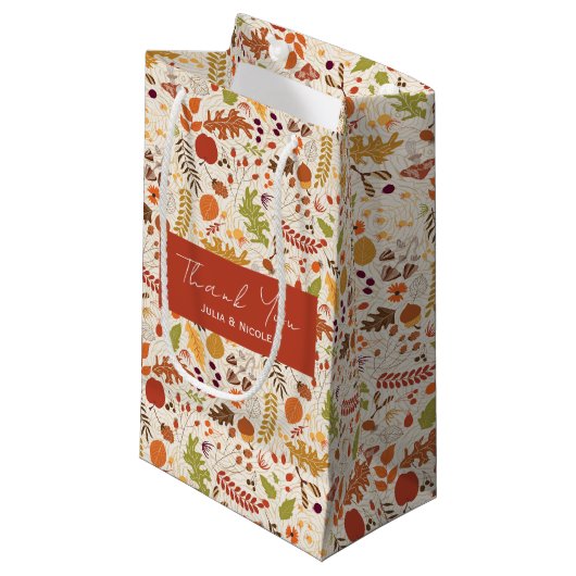Petit Sac Cadeau Mariage Bohème Floral Rustique Automne (Devant Angle)