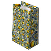 Petit Sac Cadeau Mariage carrelage méditerranéen Capri jaune bleu c (Dos Angle)