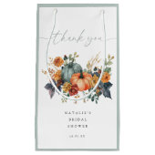 Petit Sac Cadeau Mariage Champêtre de Citrouille d'Automne (Devant)