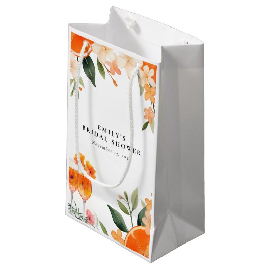Petit Sac Cadeau Mariage civil Aperol Spritz aquarelle (Devant Angle)