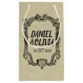 Petit Sac Cadeau Mariage classique Vintage vert noir (Dos)