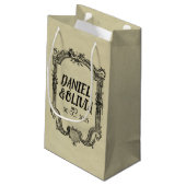 Petit Sac Cadeau Mariage classique Vintage vert noir (Dos Angle)