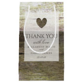 Petit Sac Cadeau Mariage Country Wood Heart (Devant)