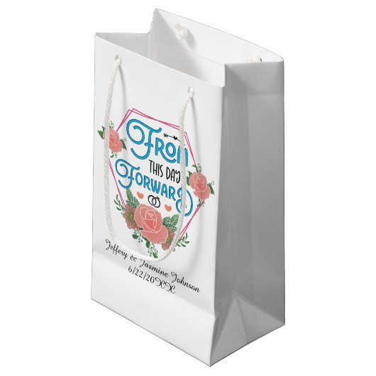 Petit Sac Cadeau Mariage d'art romantique sur mesure (Devant Angle)