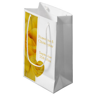 Petit Sac Cadeau Mariage de conception du coeur rose jaune