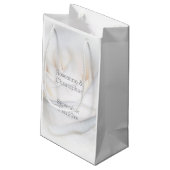 Petit Sac Cadeau Mariage de design Rose blanche (Dos Angle)
