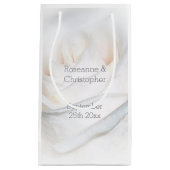 Petit Sac Cadeau Mariage de design Rose blanche (Devant)