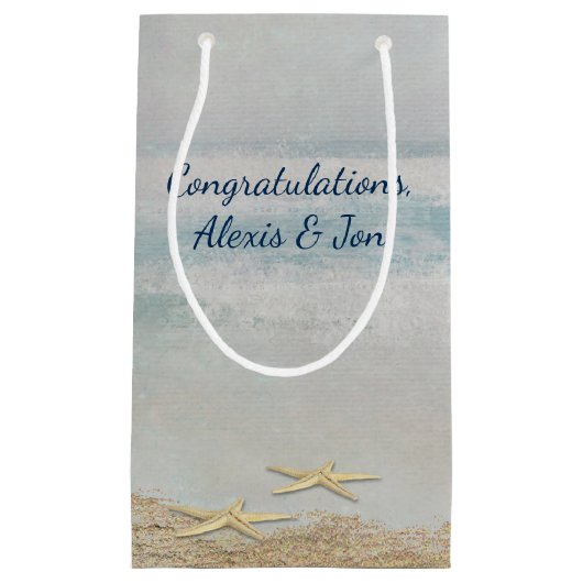 Petit Sac Cadeau mariage de la plage d'étoiles (Devant)