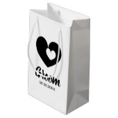 Petit sac cadeau mariage de marié avec double coeu (Dos Angle)