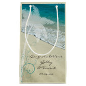 Petit Sac Cadeau Mariage de plage tropicale Félicitations (Devant)