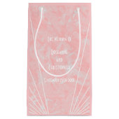 Petit Sac Cadeau Mariage design Art déco en marbre rose (Devant)