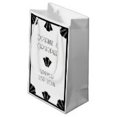 Petit Sac Cadeau Mariage Design Art Déco Noir Et Blanc (Dos Angle)