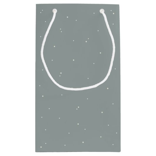 Petit Sac Cadeau Mariage d'hiver Seafoam Green Snowberry+Eucalyptus (Dos)