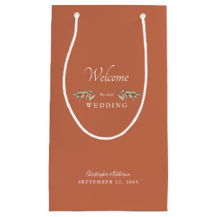 Petit Sac Cadeau Mariage Favor Terracotta Noms et Date