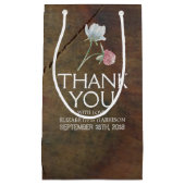 Petit Sac Cadeau Mariage fleur sauvage en bois de chêne (Devant)