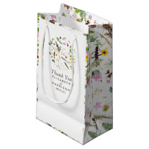 Petit Sac Cadeau Mariage Fleur Sauvage Simple Élégant Botanique Fav