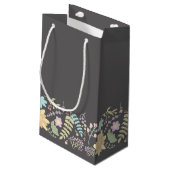 Petit Sac Cadeau Mariage floral rose gris (Dos Angle)