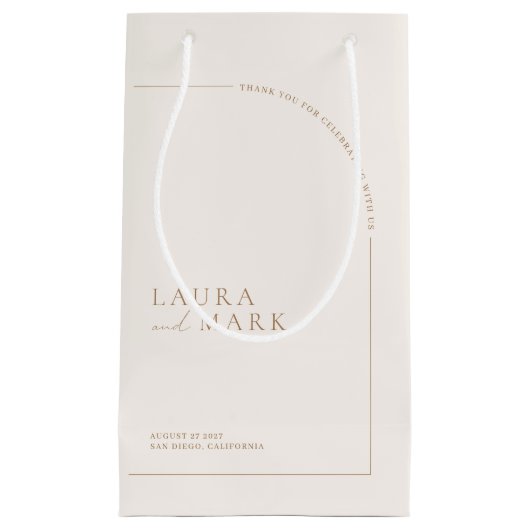 Petit Sac Cadeau Mariage Merci élégant moderne (Devant)