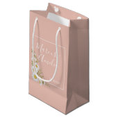 Petit Sac Cadeau Mariage moderne Blush & White Daisers (Devant Angle)