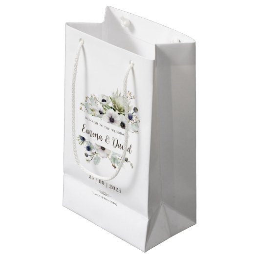 Petit Sac Cadeau Mariage moderne neutre en gras (Devant Angle)