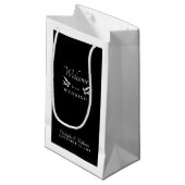 Petit Sac Cadeau Mariage moderne noir et blanc Accueil Favoriser (Devant Angle)