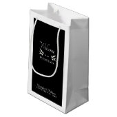 Petit Sac Cadeau Mariage moderne noir et blanc Accueil Favoriser (Dos Angle)