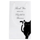 Petit Sac Cadeau Mariage moderne Whimsical Chat noir Merci Favorise (Devant)