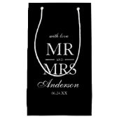 Petit Sac Cadeau Mariage noir & blanc moderne (Devant)