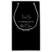 Petit Sac Cadeau Mariage noir et blanc classique (Dos)