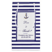 Petit Sac Cadeau Mariage personnalisé à thème nautique (Devant)