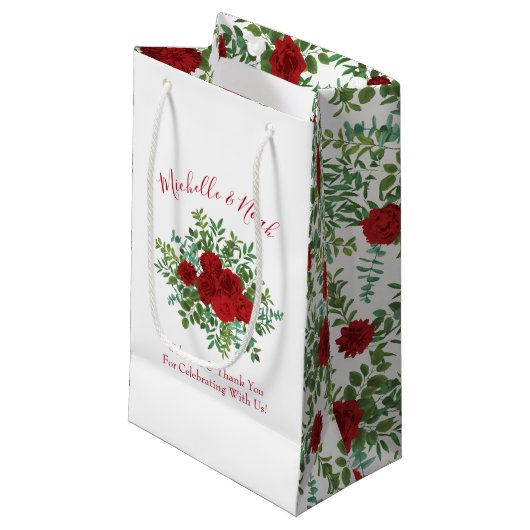 Petit Sac Cadeau Mariage Red Rose (Devant Angle)