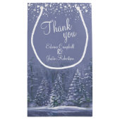 Petit Sac Cadeau Mariages d'hiver pins bleu art merci (Dos)