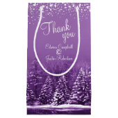 Petit Sac Cadeau Mariages d'hiver pins pins violet art merci (Devant)