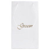 Petit Sac Cadeau Marié, calligraphie élégante en script doré (Dos)