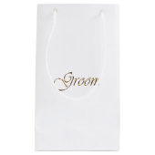 Petit Sac Cadeau Marié, calligraphie élégante en script doré (Devant)