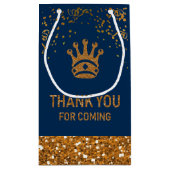 Petit Sac Cadeau Marine Blue Gold Royal Prince Merci (Dos)