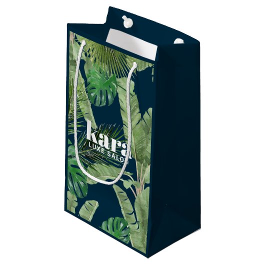 Petit Sac Cadeau Marine de concepteur moderne Tropical (Devant Angle)
