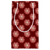Petit Sac Cadeau Maroon Poinsettia de luxe durable (Devant)