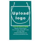 Petit Sac Cadeau Marque d'affaires sur Turquoise vert petit format  (Dos)